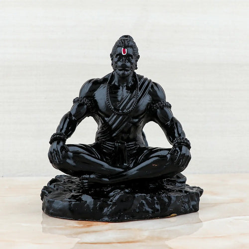 Hanuman Ji Idol for Car Dashboard – Black Bajrangbali Murti (4-Inch) | Artmorra Crafts