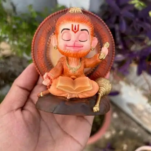 Hanuman Maruti Car Dashboard Idol – 3.5 Inch Resin Bal Hanuman Murti for Home Temple, Car & Office Décor | Artmorra Crafts