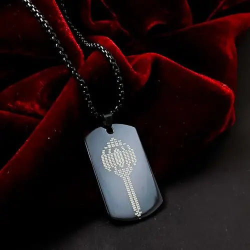 Ram Name Micro-Carved Hanuman Pendant Necklace – Black Stainless Steel Religious Locket for Men | Portable Devotion Jewelry | 20g