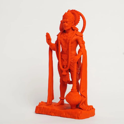 Sarangpur Hanuman Ji Idol – Orange Resin Murti for Car Dashboard, Home Temple & Gifts (12 cm) | Artmorra Crafts alt
