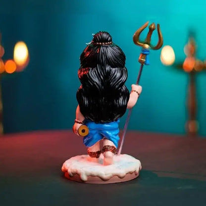 Baal Shiv Ji Idol for Car Dashboard & Home Mandir – Cute Multicolor Resin Murti | Small Shiv Statue for Office Desk & Gifting – Artmorra Crafts