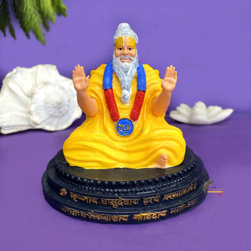 Premanand Ji Maharaj Idol – Handcrafted Resin Baba Ji Murti for Home Temple, Pooja & Car Dashboard | Artmorra Craft alt
