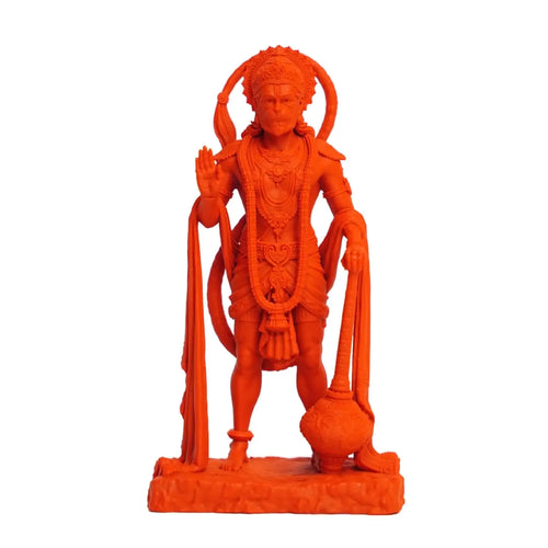 Sarangpur Hanuman Ji Idol – Orange Resin Murti for Car Dashboard, Home Temple & Gifts (12 cm) | Artmorra Crafts