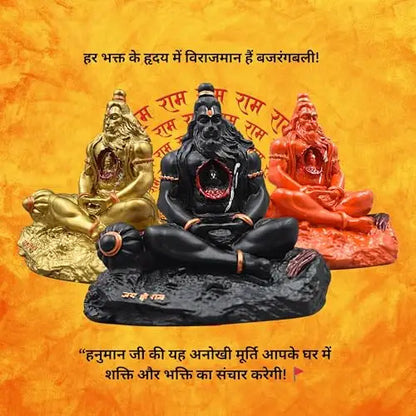 Hanuman Ji Idol with Ram Ji in Heart – Handcrafted Resin Murti for Car Dashboard, Home Decor, and Spiritual Gifting | Artmorra Craft